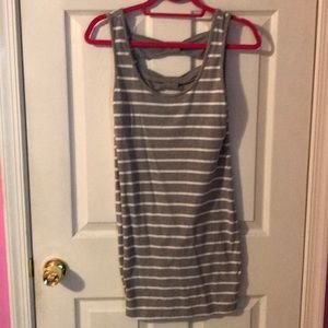 Gray and white striped dress! Size Medium!